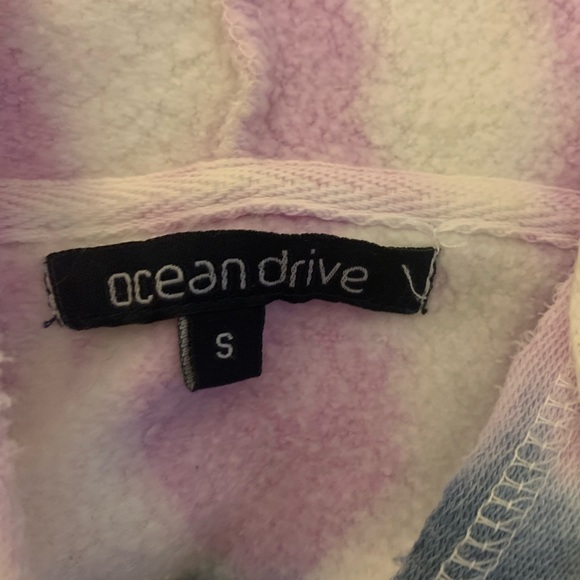 Ocean drive tie dye crop top sweatshirt hoodie oversized small - Picture 3 of 4